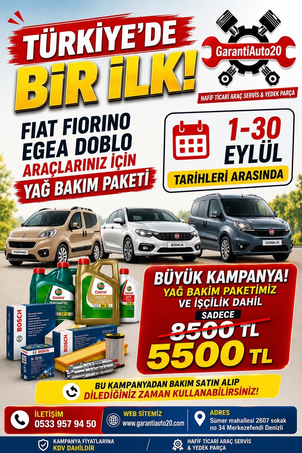 FİAT YAĞ BAKIM PAKETİ 01-30 EYLÜL